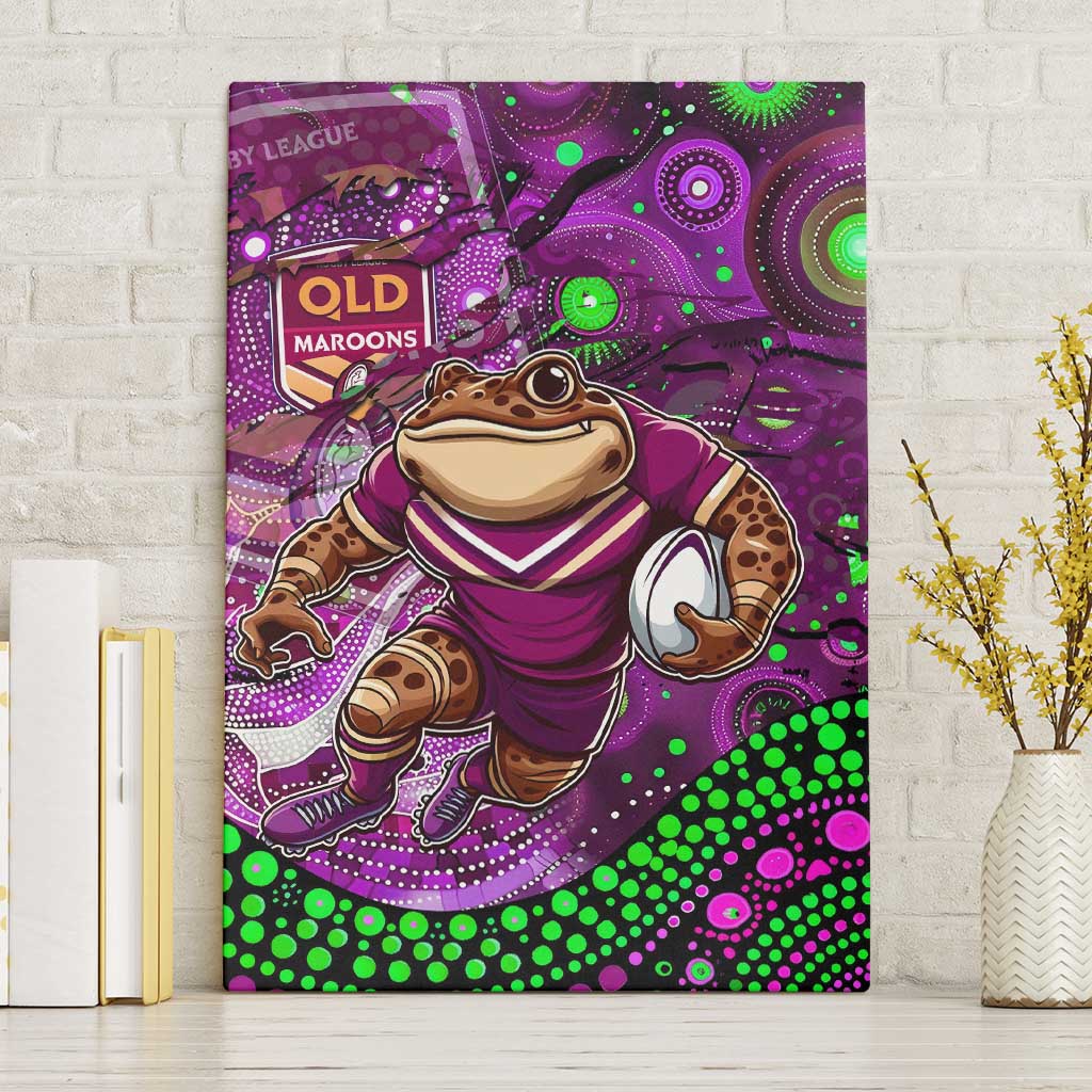 Mascot Queensland Maroons Rugby Canvas Wall Art Aboriginal Galaxy