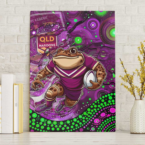Mascot Queensland Maroons Rugby Canvas Wall Art Aboriginal Galaxy