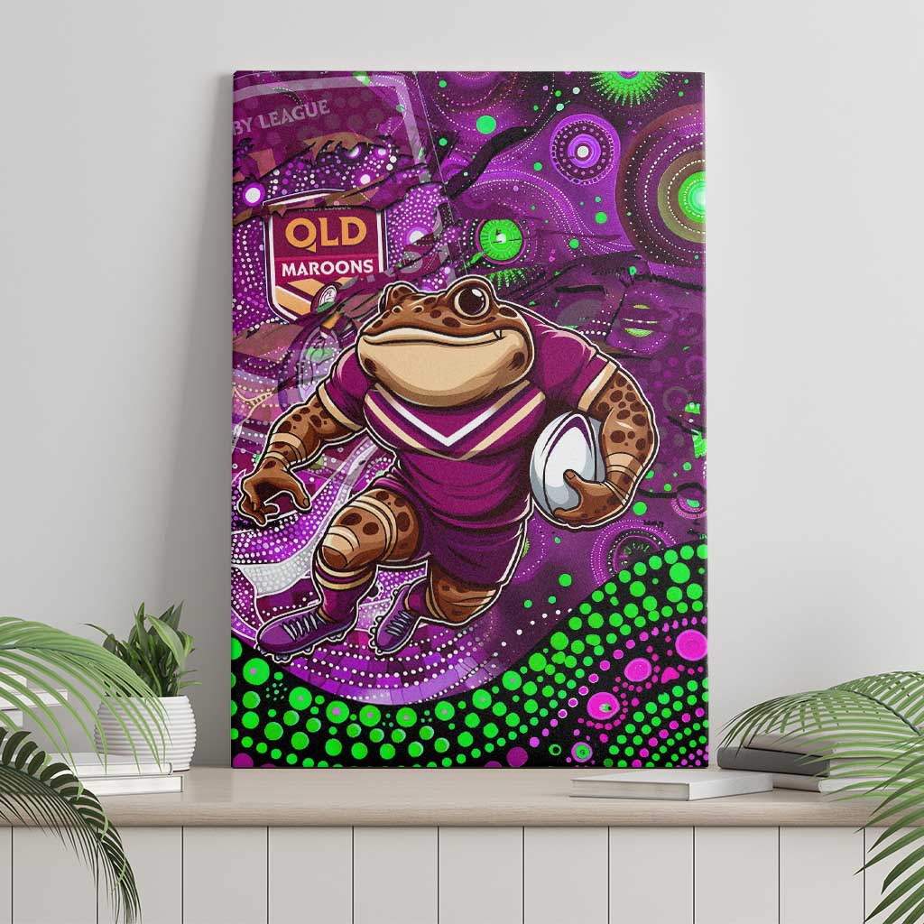 Mascot Queensland Maroons Rugby Canvas Wall Art Aboriginal Galaxy