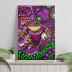 Mascot Queensland Maroons Rugby Canvas Wall Art Aboriginal Galaxy