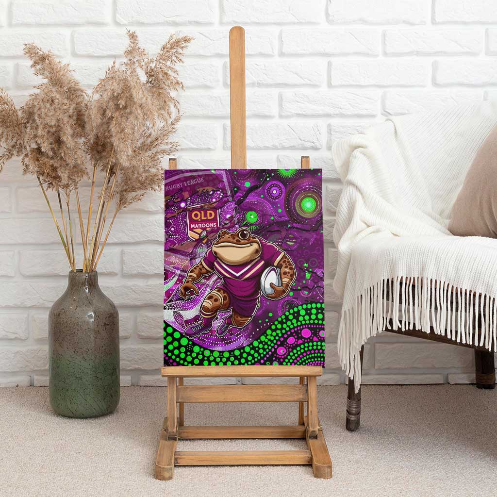 Mascot Queensland Maroons Rugby Canvas Wall Art Aboriginal Galaxy