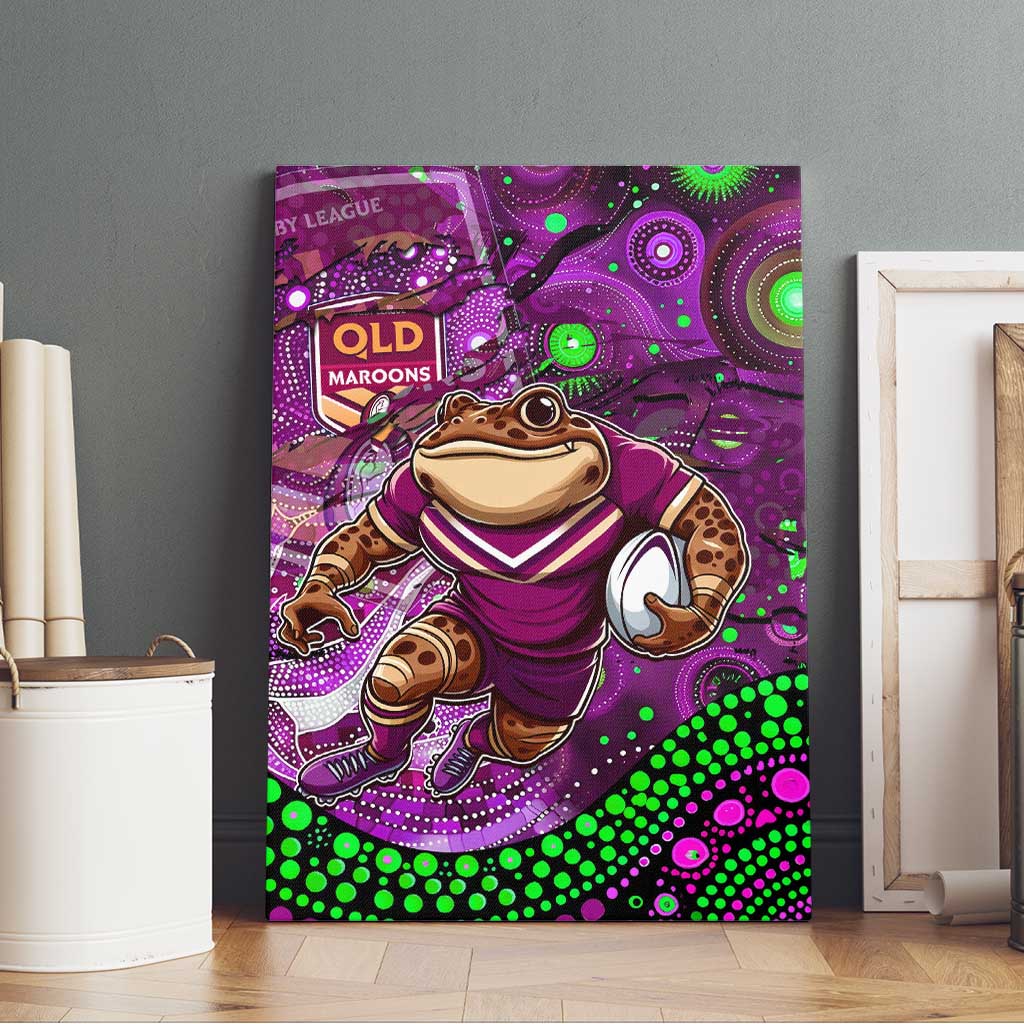 Mascot Queensland Maroons Rugby Canvas Wall Art Aboriginal Galaxy