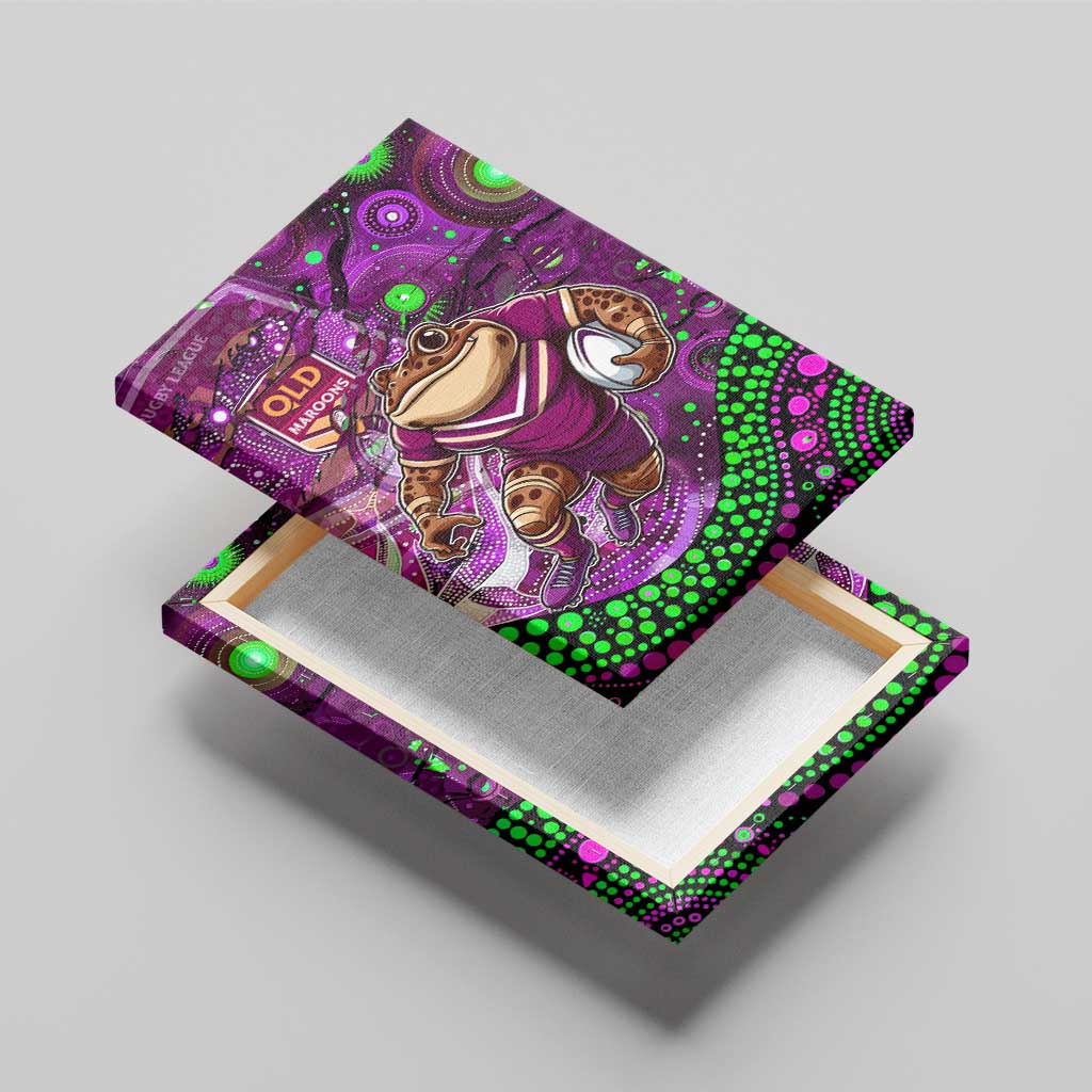 Mascot Queensland Maroons Rugby Canvas Wall Art Aboriginal Galaxy