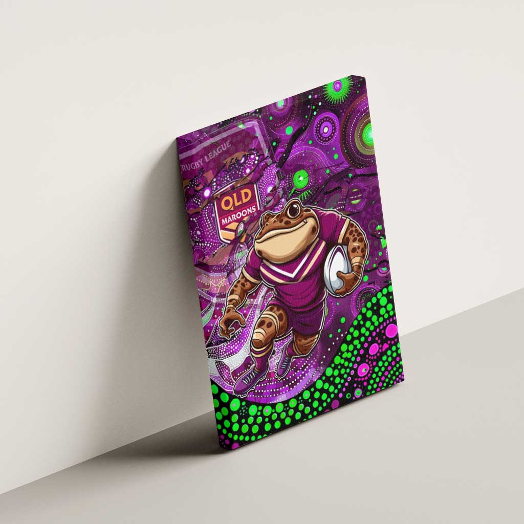 Mascot Queensland Maroons Rugby Canvas Wall Art Aboriginal Galaxy