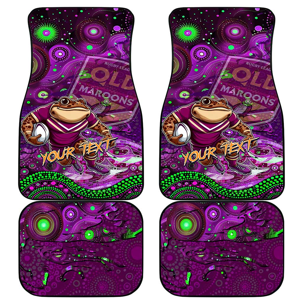 Mascot Queensland Maroons Rugby Car Mats Aboriginal Galaxy