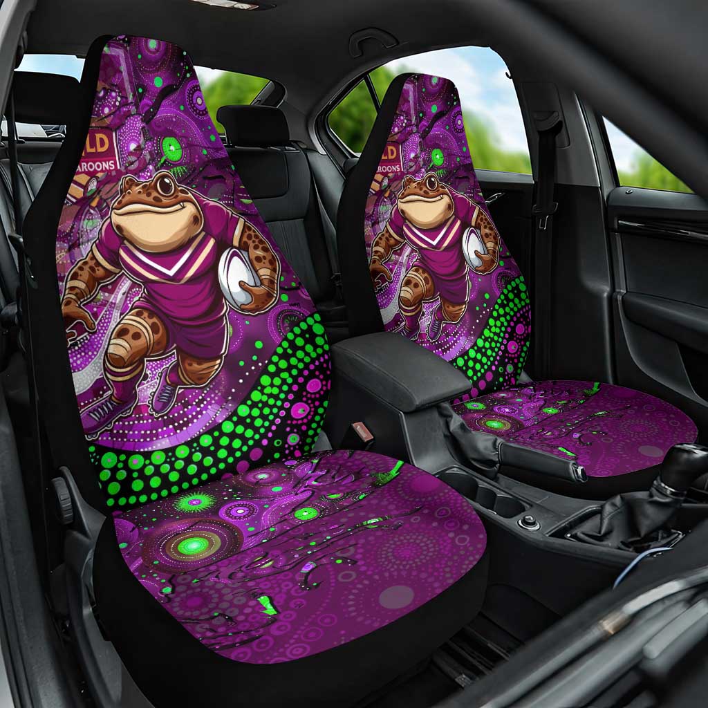Mascot Queensland Maroons Rugby Car Seat Cover Aboriginal Galaxy