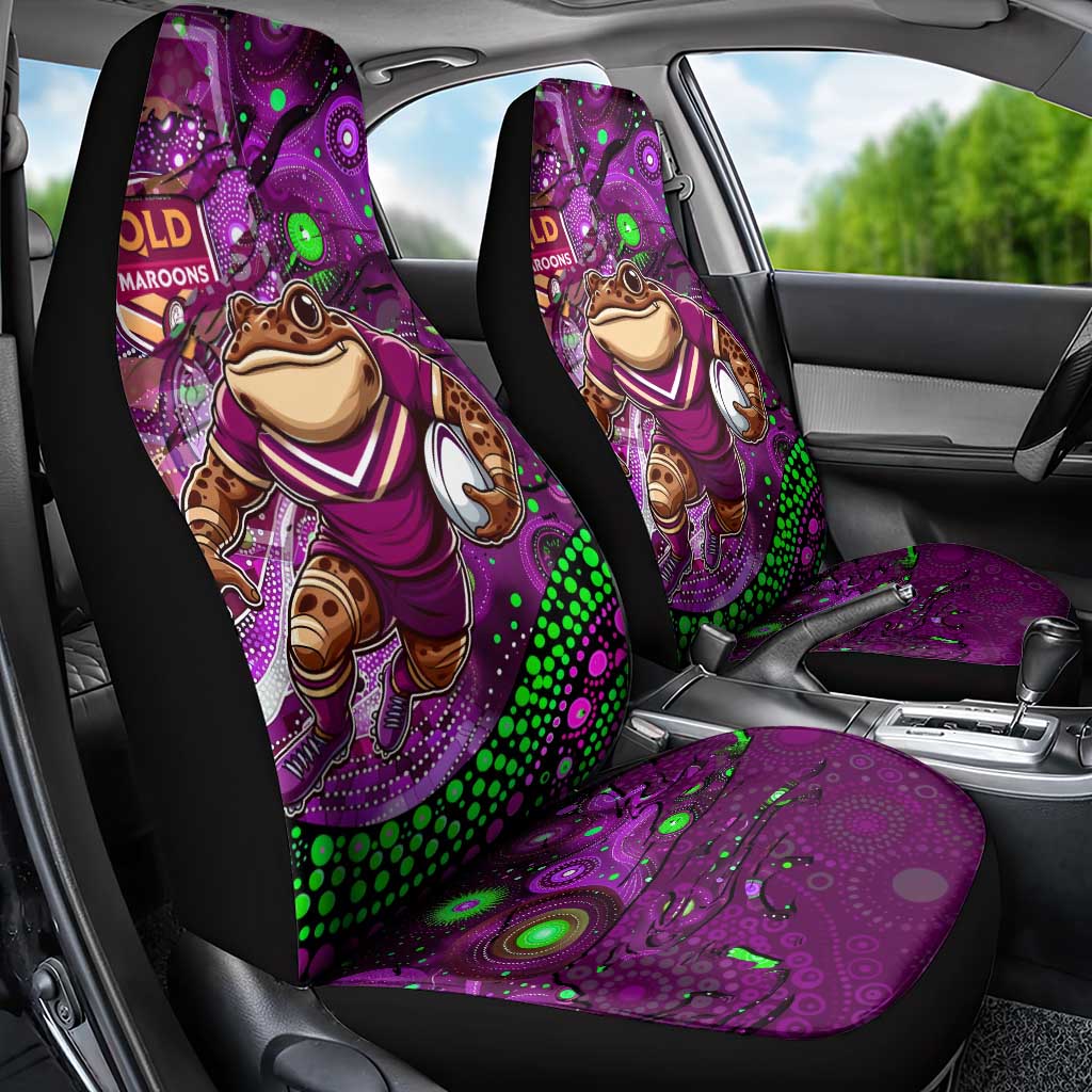 Mascot Queensland Maroons Rugby Car Seat Cover Aboriginal Galaxy