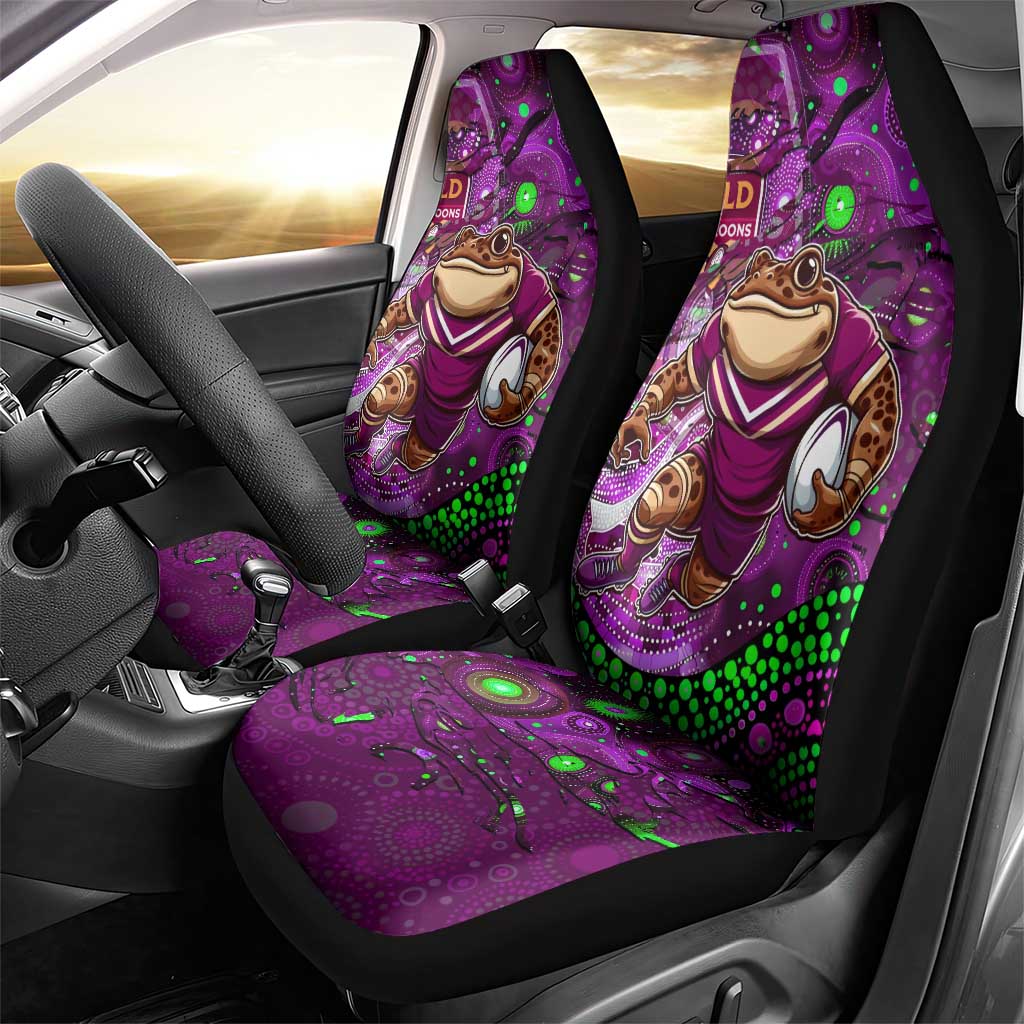 Mascot Queensland Maroons Rugby Car Seat Cover Aboriginal Galaxy
