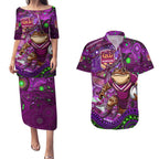 Personalised Mascot Queensland Maroons Rugby Couples Matching Puletasi and Hawaiian Shirt Aboriginal Galaxy