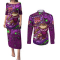 Personalised Mascot Queensland Maroons Rugby Couples Matching Puletasi and Long Sleeve Button Shirt Aboriginal Galaxy