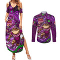 Personalised Mascot Queensland Maroons Rugby Couples Matching Summer Maxi Dress and Long Sleeve Button Shirt Aboriginal Galaxy