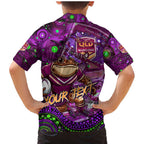 Personalised Mascot Queensland Maroons Rugby Family Matching Mermaid Dress and Hawaiian Shirt Aboriginal Galaxy