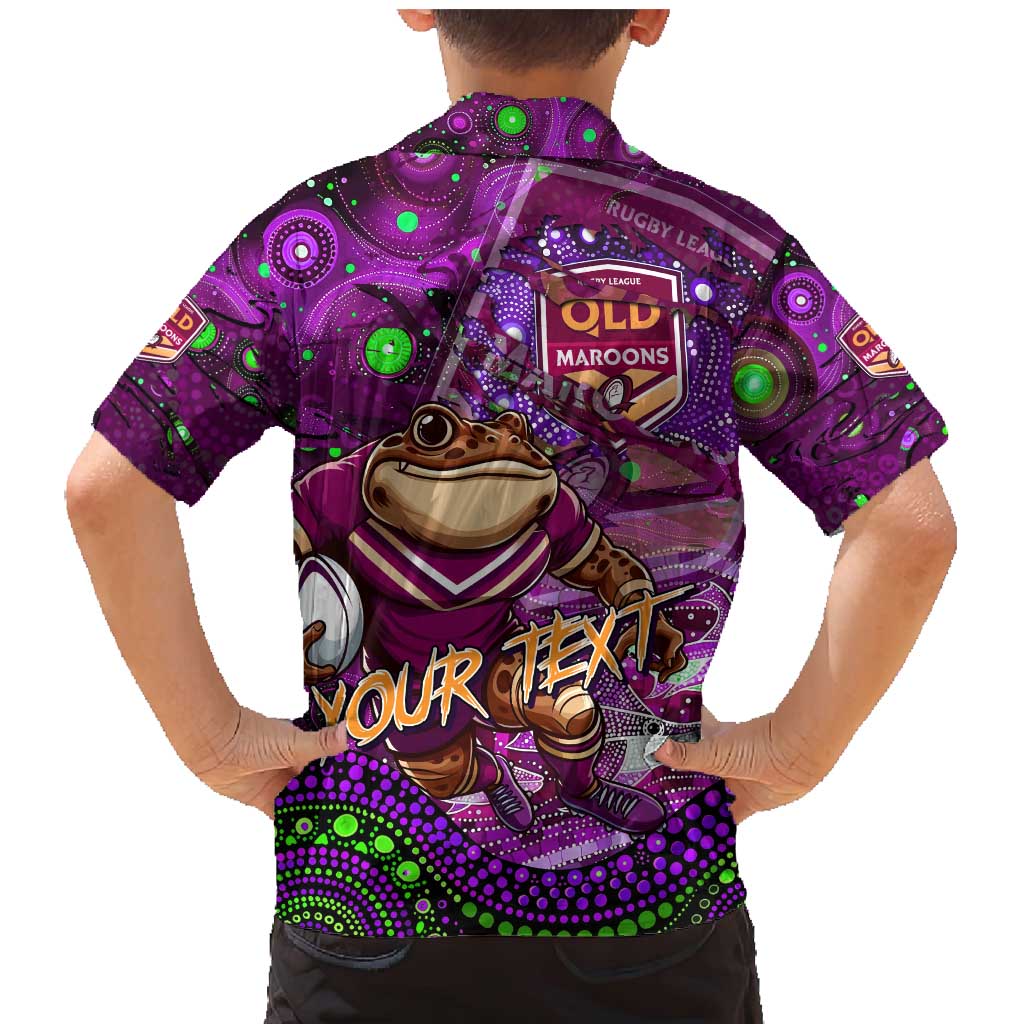 Personalised Mascot Queensland Maroons Rugby Family Matching Mermaid Dress and Hawaiian Shirt Aboriginal Galaxy