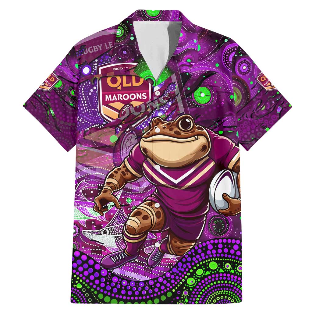 Personalised Mascot Queensland Maroons Rugby Family Matching Mermaid Dress and Hawaiian Shirt Aboriginal Galaxy
