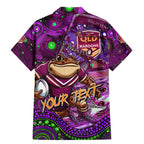 Personalised Mascot Queensland Maroons Rugby Family Matching Mermaid Dress and Hawaiian Shirt Aboriginal Galaxy