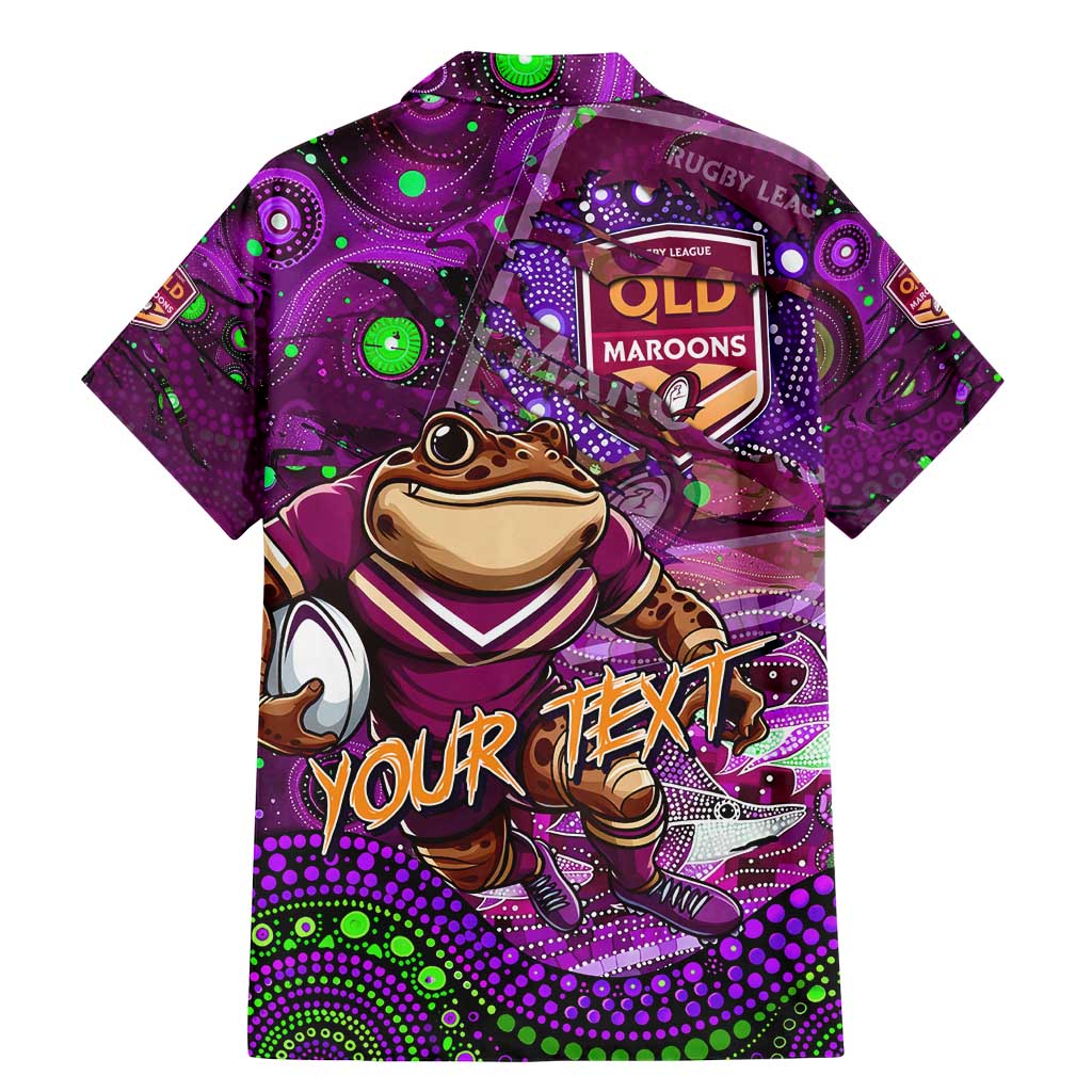Personalised Mascot Queensland Maroons Rugby Family Matching Mermaid Dress and Hawaiian Shirt Aboriginal Galaxy