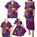 Personalised Mascot Queensland Maroons Rugby Family Matching Puletasi and Hawaiian Shirt Aboriginal Galaxy