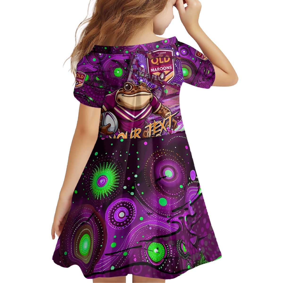 Personalised Mascot Queensland Maroons Rugby Family Matching Puletasi and Hawaiian Shirt Aboriginal Galaxy