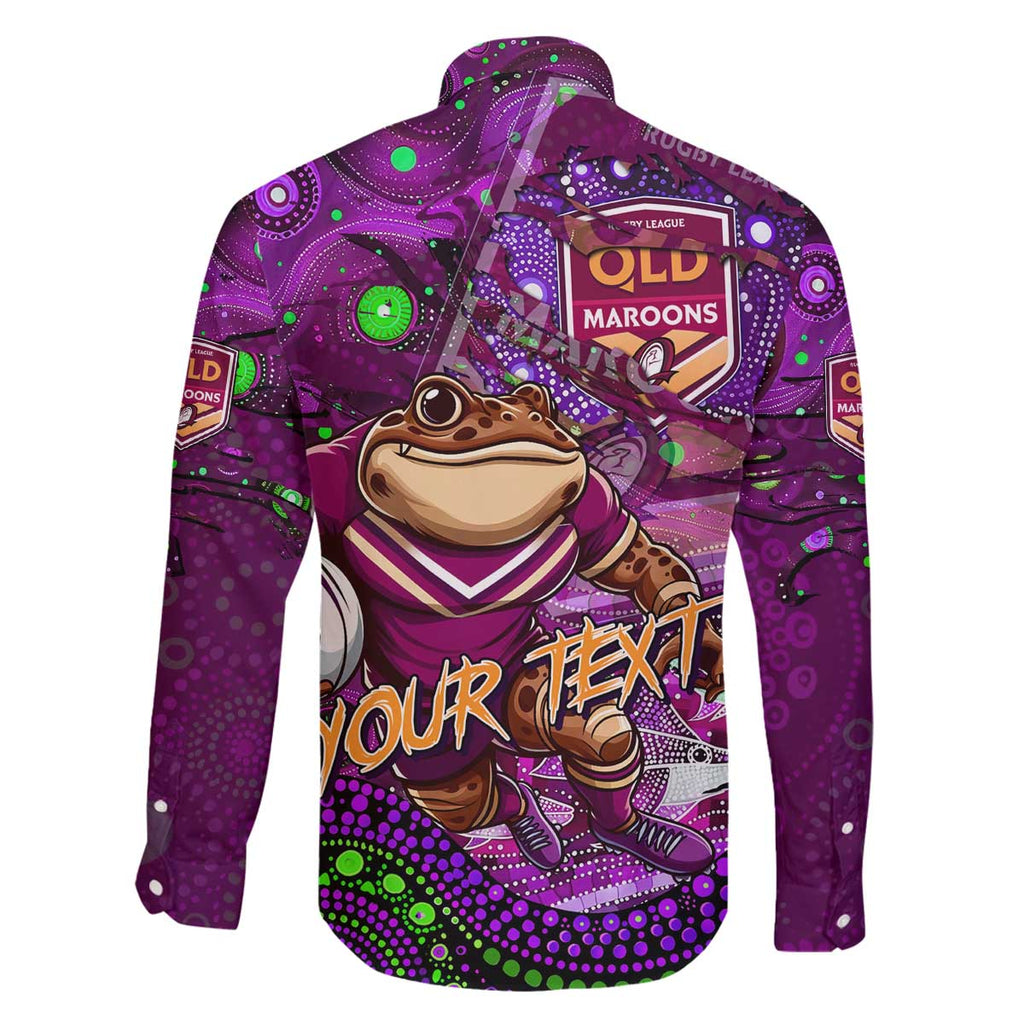 Personalised Mascot Queensland Maroons Rugby Family Matching Puletasi and Hawaiian Shirt Aboriginal Galaxy