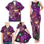 Personalised Mascot Queensland Maroons Rugby Family Matching Tank Maxi Dress and Hawaiian Shirt Aboriginal Galaxy