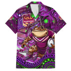 Personalised Mascot Queensland Maroons Rugby Family Matching Tank Maxi Dress and Hawaiian Shirt Aboriginal Galaxy