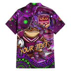 Personalised Mascot Queensland Maroons Rugby Family Matching Tank Maxi Dress and Hawaiian Shirt Aboriginal Galaxy