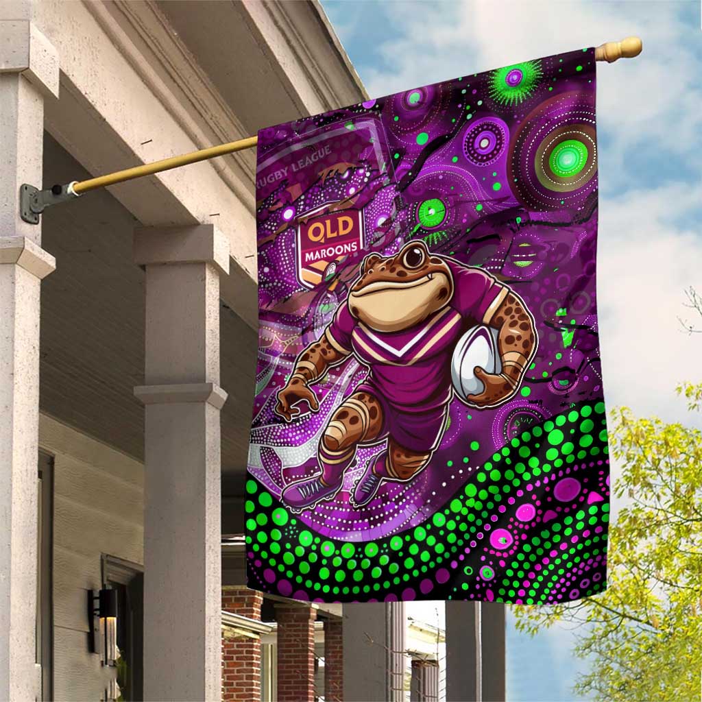 Mascot Queensland Maroons Rugby Garden Flag Aboriginal Galaxy