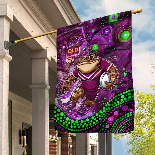 Mascot Queensland Maroons Rugby Garden Flag Aboriginal Galaxy