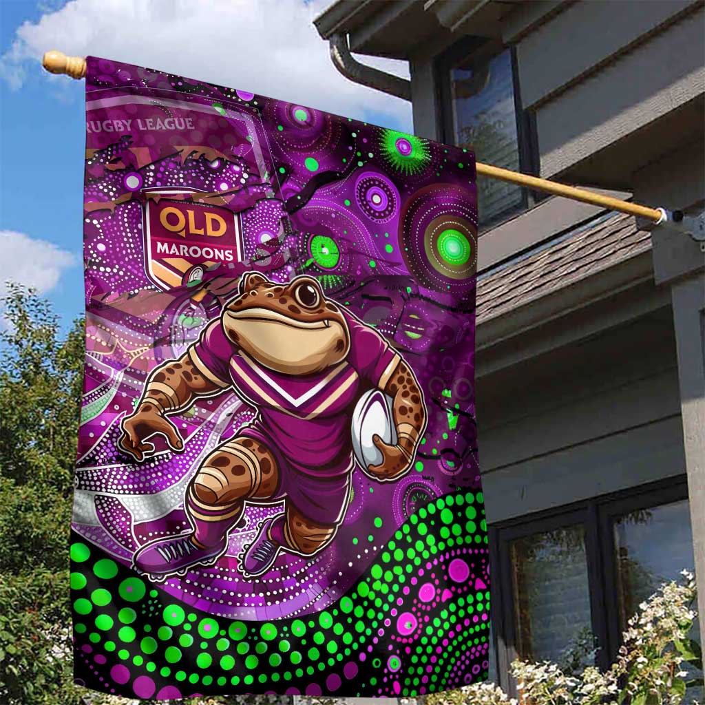Mascot Queensland Maroons Rugby Garden Flag Aboriginal Galaxy