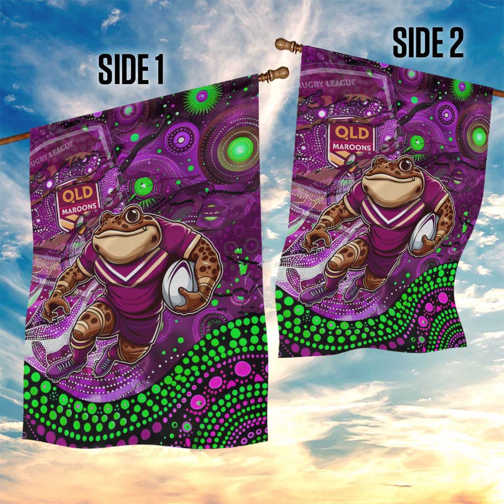Mascot Queensland Maroons Rugby Garden Flag Aboriginal Galaxy