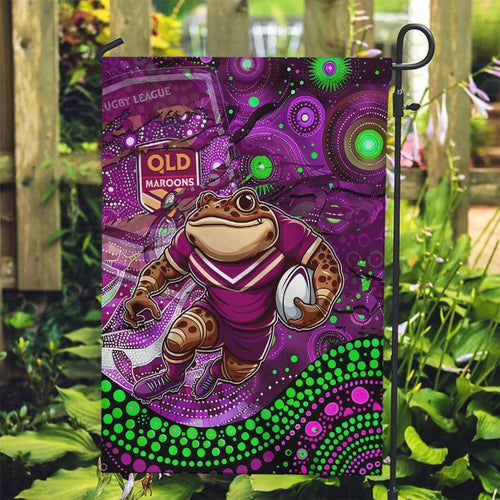 Mascot Queensland Maroons Rugby Garden Flag Aboriginal Galaxy