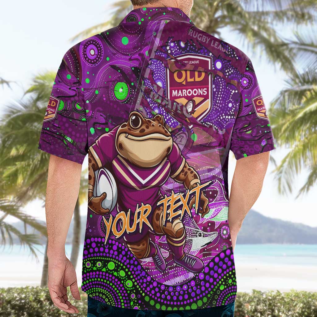 Personalised Mascot Queensland Maroons Rugby Hawaiian Shirt Aboriginal Galaxy