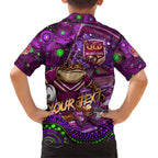 Personalised Mascot Queensland Maroons Rugby Hawaiian Shirt Aboriginal Galaxy