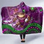 Mascot Queensland Maroons Rugby Hooded Blanket Aboriginal Galaxy