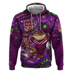 Personalised Mascot Queensland Maroons Rugby Hoodie Aboriginal Galaxy