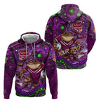 Personalised Mascot Queensland Maroons Rugby Hoodie Aboriginal Galaxy