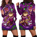Personalised Mascot Queensland Maroons Rugby Hoodie Dress Aboriginal Galaxy