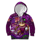 Personalised Mascot Queensland Maroons Rugby Kid Hoodie Aboriginal Galaxy