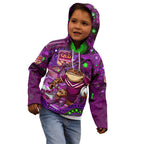 Personalised Mascot Queensland Maroons Rugby Kid Hoodie Aboriginal Galaxy
