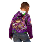 Personalised Mascot Queensland Maroons Rugby Kid Hoodie Aboriginal Galaxy