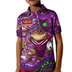 Personalised Mascot Queensland Maroons Rugby Kid Polo Shirt Aboriginal Galaxy