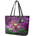 Mascot Queensland Maroons Rugby Leather Tote Bag Aboriginal Galaxy