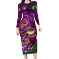 Personalised Mascot Queensland Maroons Rugby Long Sleeve Bodycon Dress Aboriginal Galaxy