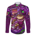 Personalised Mascot Queensland Maroons Rugby Long Sleeve Button Shirt Aboriginal Galaxy