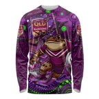 Personalised Mascot Queensland Maroons Rugby Long Sleeve Shirt Aboriginal Galaxy