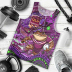 Personalised Mascot Queensland Maroons Rugby Men Tank Top Aboriginal Galaxy