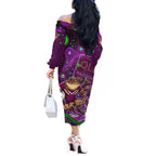 Personalised Mascot Queensland Maroons Rugby Off The Shoulder Long Sleeve Dress Aboriginal Galaxy