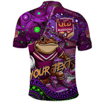 Personalised Mascot Queensland Maroons Rugby Polo Shirt Aboriginal Galaxy