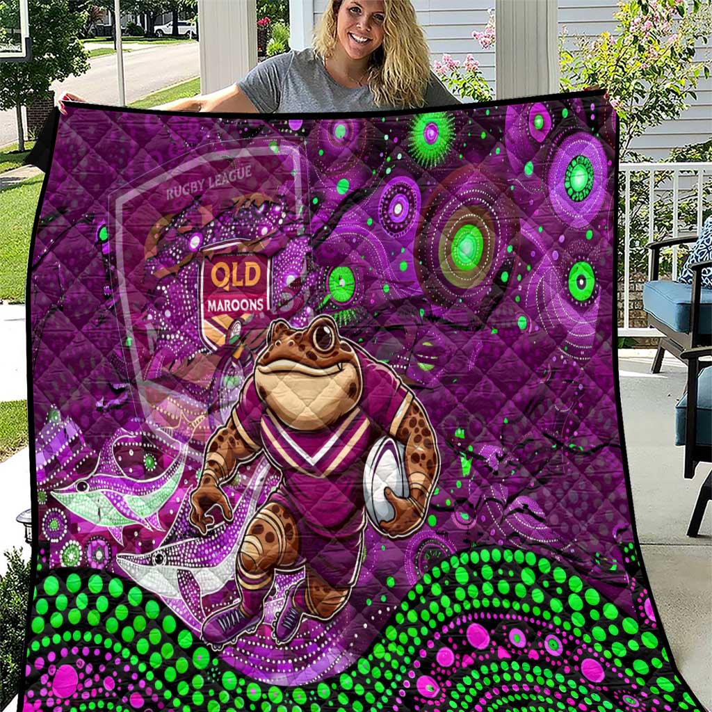 Mascot Queensland Maroons Rugby Quilt Aboriginal Galaxy