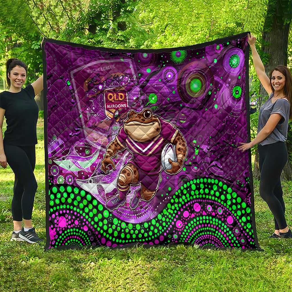 Mascot Queensland Maroons Rugby Quilt Aboriginal Galaxy